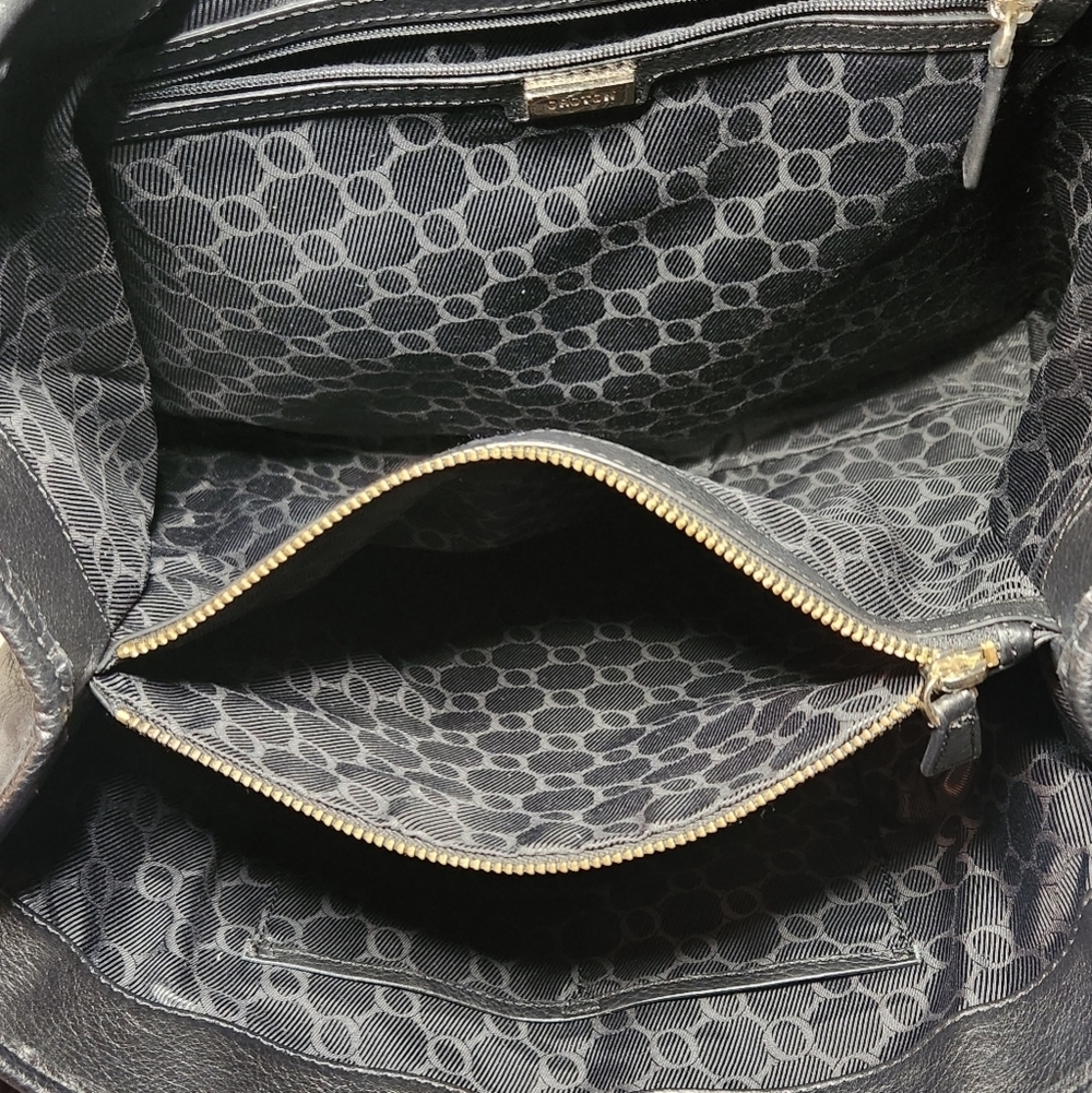 Oroton Black Large Pebbled Leather HandBag Travel Office - Picture 10 of 11